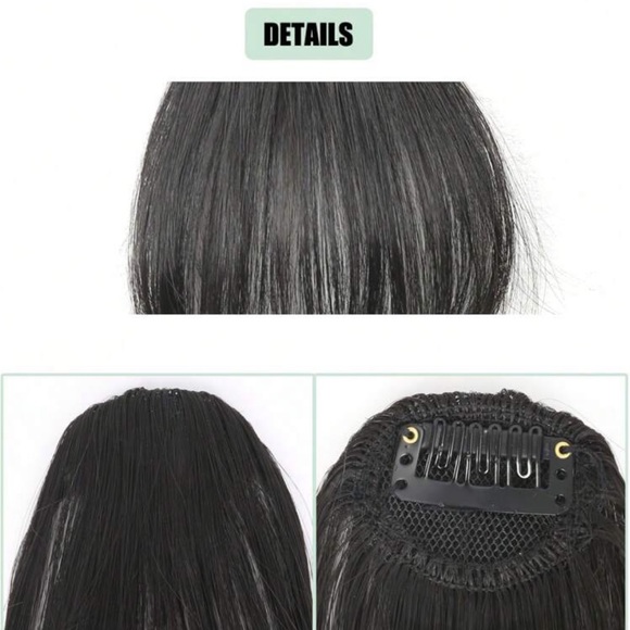 Clip In Front Bangs With Sideburns black - Picture 3 of 6